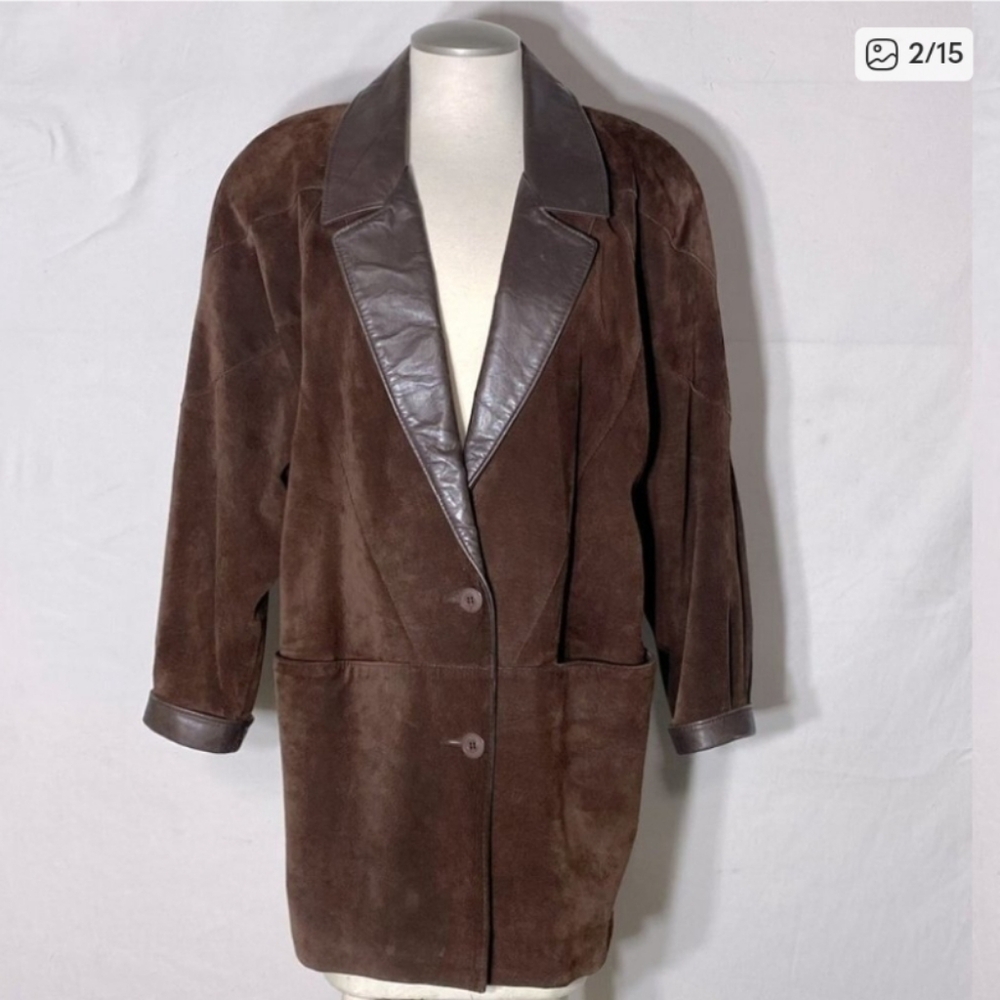 VINTAGE Marquis Brown Suede Leather Jacket L